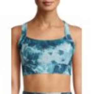 Blue Fish Tie Dye Print Printed Sports Bra
